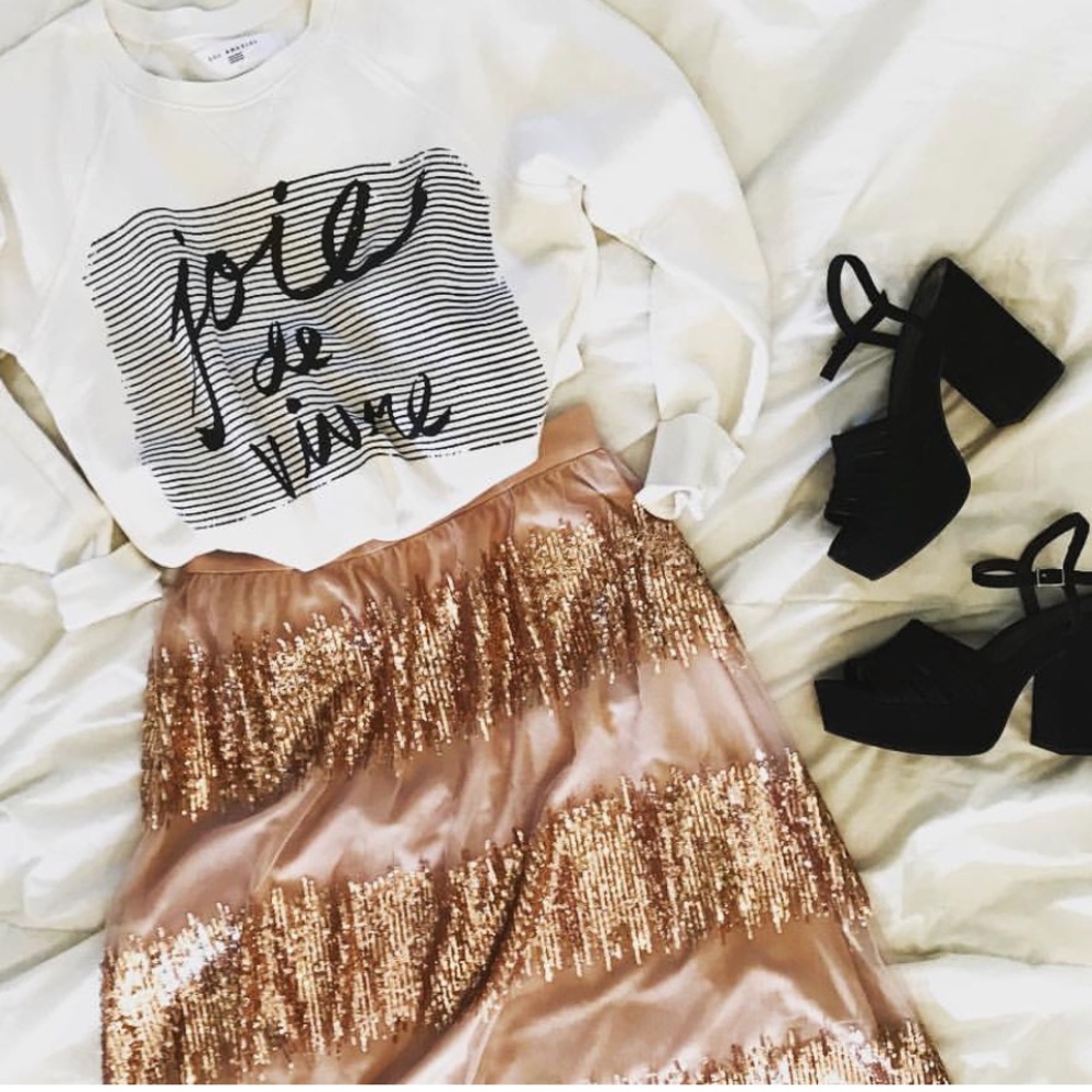 Eva Franco Anthropologie Sequin Blush Skirt - Picture 7 of 7
